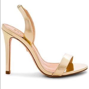 Schutz Gold Luraine Sandals Shoes Heels